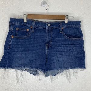 GAP Denim Jean Shorts Size 31 Raw Hem Mid Rise 90s supermodel off duty Summer